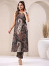 Black Pure Cotton Paisley Printed Straight Kurta Pant Set